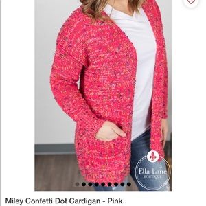 Pink Miley Confetti Dot Cardigan size Large